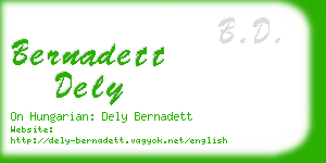 bernadett dely business card